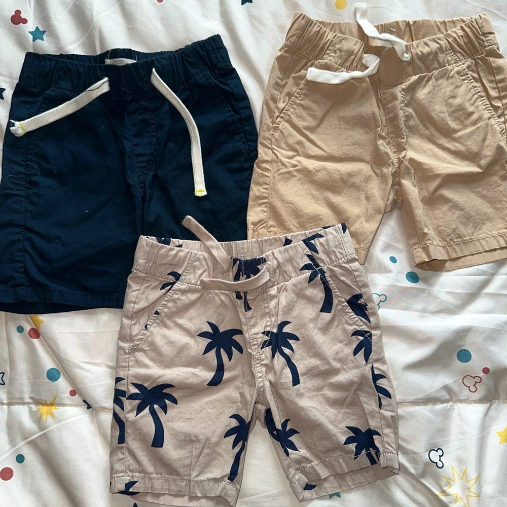 3 Navy, Tan, Printed H&M shorts bundle
